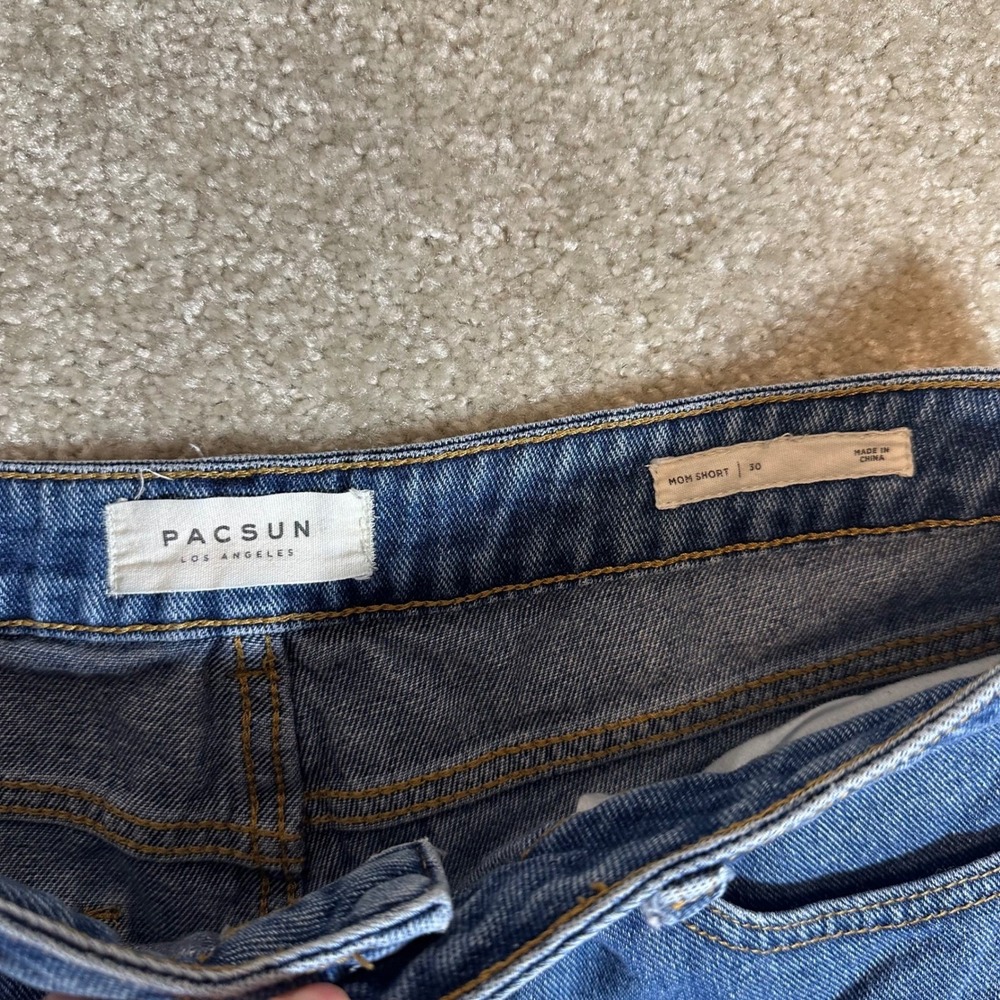 PacSun Mom Jean Shorts Button Fly Blue Denim High Waist Womens‎ Size 26 - Picture 3 of 5